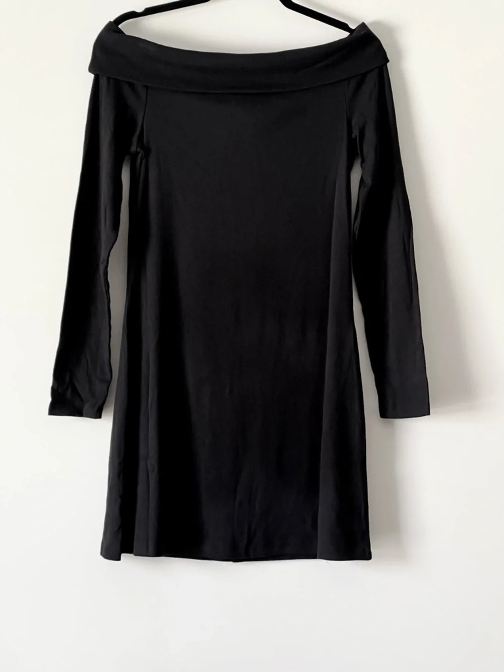 Wild Fable Black Off-Shoulder Long Sleeve Ribbed Dress - Picture 7 of 7